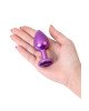 Purple anal plug TOYFA Metal,with a amethyst colored gem Purple anal plug TOYFA Metal,with a amethyst colored gem