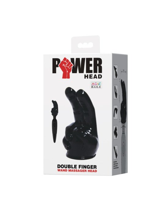 Насадка на вібромасажер - Power Head Double Finger Wang Massager Head Transparent