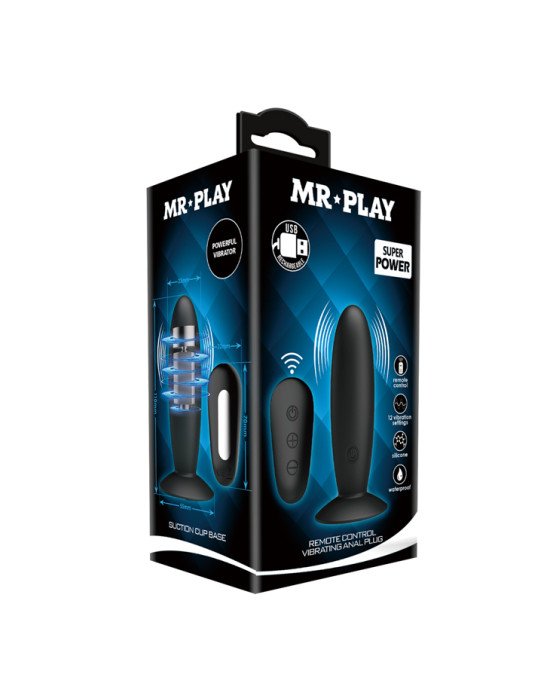 Анальна пробка - MR Play super-smooth vibrating butt plug Black Анальна пробка - MR Play super-smooth vibrating butt plug Black
