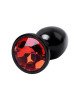 Анальна пробка - Black anal plug TOYFA Metal,with a ruby colored gem Анальна пробка - Black anal plug TOYFA Metal,with a ruby colored gem
