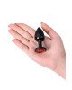 Анальна пробка - Black anal plug TOYFA Metal,with a ruby colored gem Анальна пробка - Black anal plug TOYFA Metal,with a ruby colored gem