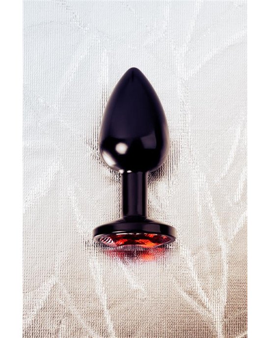 Анальна пробка - Black anal plug TOYFA Metal,with a ruby colored gem Анальна пробка - Black anal plug TOYFA Metal,with a ruby colored gem