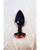 Анальна пробка - Black anal plug TOYFA Metal,with a ruby colored gem Анальна пробка - Black anal plug TOYFA Metal,with a ruby colored gem