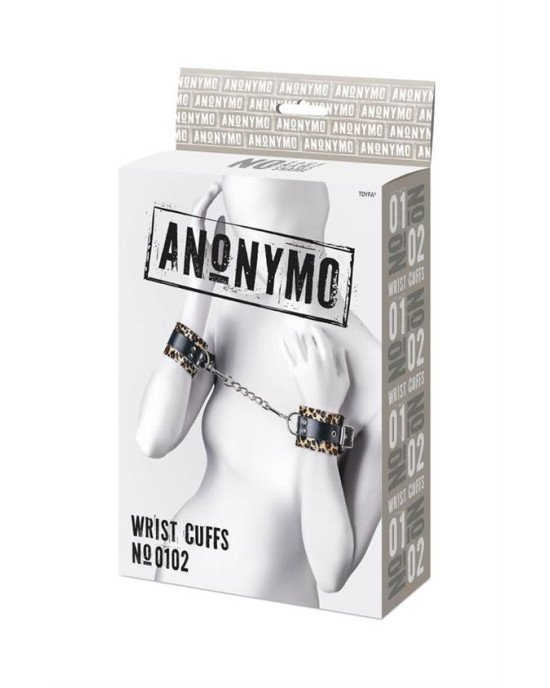 Наручники - Anonymo handcuffs, PU leather, print, 19.5 cm Наручники - Anonymo handcuffs, PU leather, print, 19.5 cm