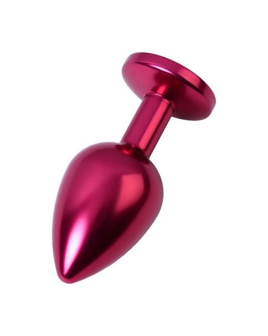 Red anal plug TOYFA Metal with black gem Red anal plug TOYFA Metal with black gem