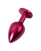 Red anal plug TOYFA Metal with black gem Red anal plug TOYFA Metal with black gem