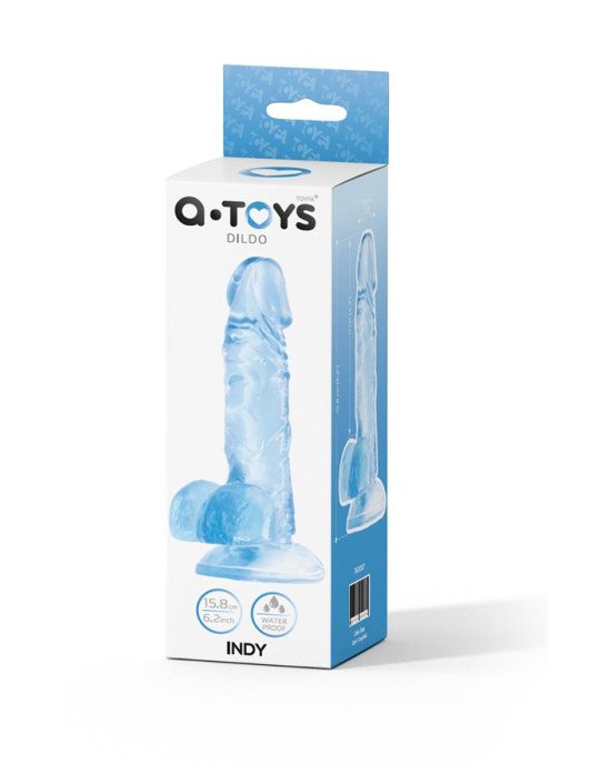 Фалоімітатор - A-Toys by TOYFA Indy, TPE, blue, 15.8 cm Фалоімітатор - A-Toys by TOYFA Indy, TPE, blue, 15.8 cm