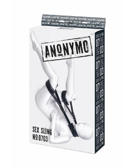 Фіксатор - Anonymo fixing sling, PU leather, black, 145 cm Фіксатор - Anonymo fixing sling, PU leather, black, 145 cm