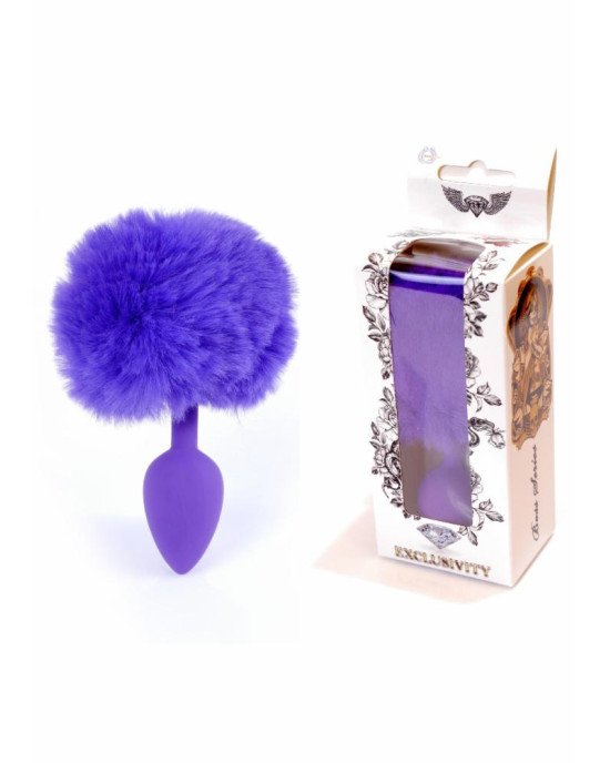 Анальна пробка - Jewellery Silicon Plug Bunny Tail Purple Анальна пробка - Jewellery Silicon Plug Bunny Tail Purple