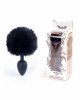 Анальна пробка - Jewellery Silicon Plug  Bunny Tail Black