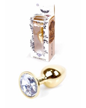 Анальна пробка - Jewellery Gold Plug Clear