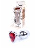 Анальна пробка - Jewellery Silver Heart Plug Red