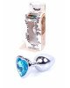 Анальна пробка - Jewellery Silver Heart Plug Light Blue Анальна пробка - Jewellery Silver Heart Plug Light Blue