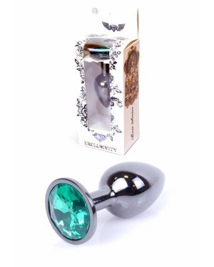 Анальна пробка - Jewellery Dark Silver Plug Green