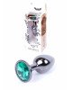 Анальна пробка - Jewellery Dark Silver Plug Green