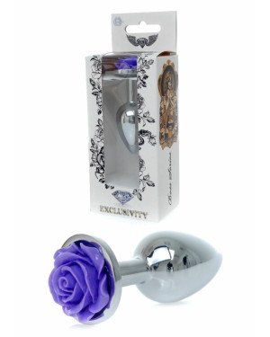 Анальна пробка - Jewellery Silver Rose Plug Purple