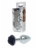 Анальна пробка - Jewellery Silver Rose Plug Black