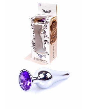 Анальна пробка - Jewellery Silver Long Plug Purple