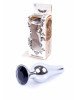 Анальна пробка - Jewellery Silver Long Plug Black