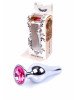 Анальна пробка - Jewellery Silver Long Plug Pink Анальна пробка - Jewellery Silver Long Plug Pink