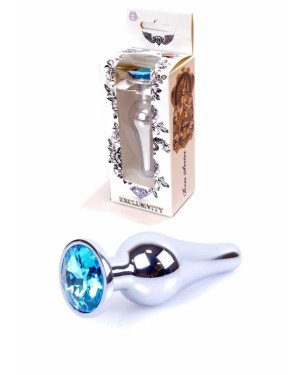 Анальна пробка - Jewellery Silver Long Plug Light Blue