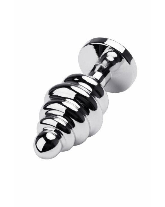 Silver anal plug with red gem Silver anal plug with red gem