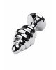 Silver anal plug with red gem Silver anal plug with red gem
