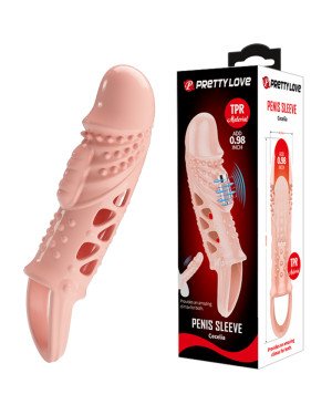 Насадка на член - Pretty Love Cecelia Vibrating Penis Sleeve Flesh