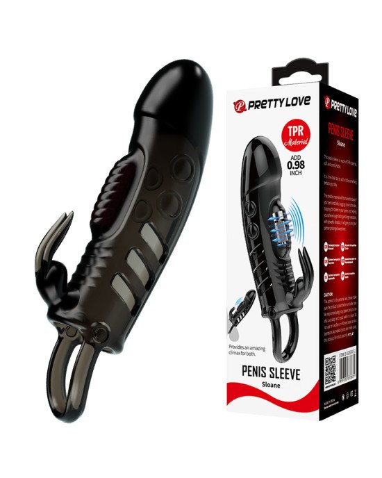 Насадка на член - Pretty Love Sloane Vibrating Penis Sleeve Black Насадка на член - Pretty Love Sloane Vibrating Penis Sleeve Black