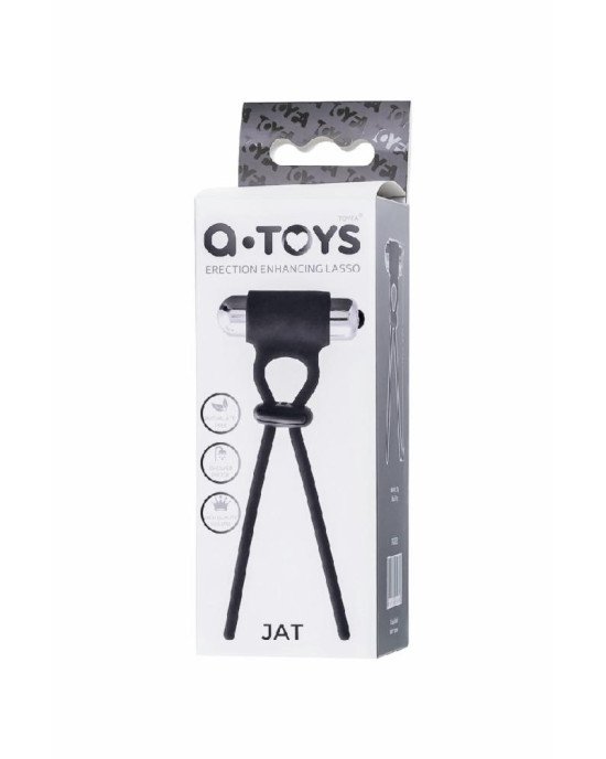Ерекційна петля - A-Toys Erection enhancing lasso Jat , black, silicone, 14cm