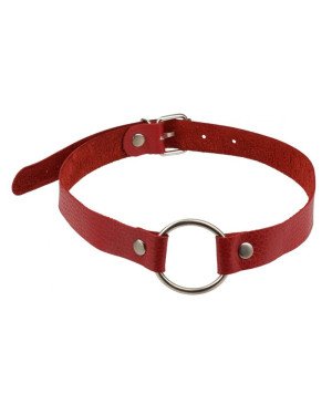 Кляп Leather O-Ring Gag, Red