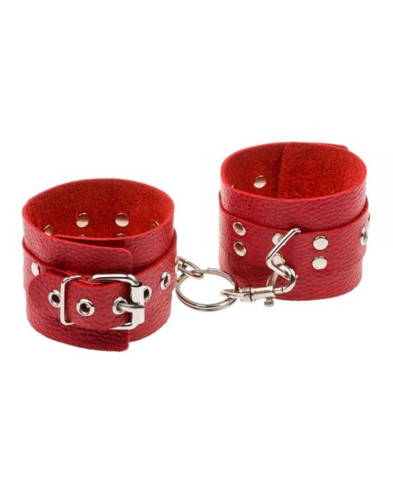 Наручники Leather Rastraints Hand Cuffs, Red Наручники Leather Rastraints Hand Cuffs, Red