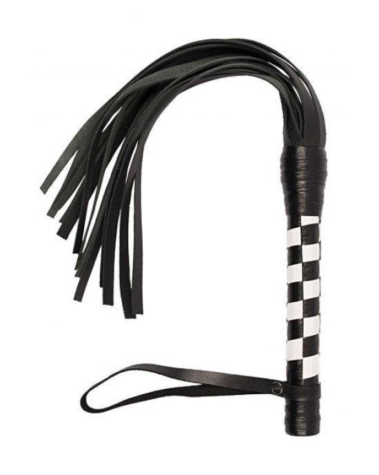 Флогер VIP Leather Flogger, Black/White Флогер VIP Leather Flogger, Black/White