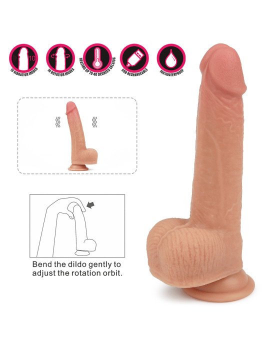 Вібратор - Dual-Layered Silicone Rotating Cock With Vibration Anthony 8.5