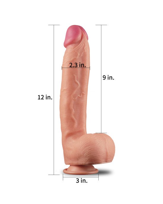 Фалоімітатор - Dual-Layered Silicone Cock 12 Фалоімітатор - Dual-Layered Silicone Cock 12