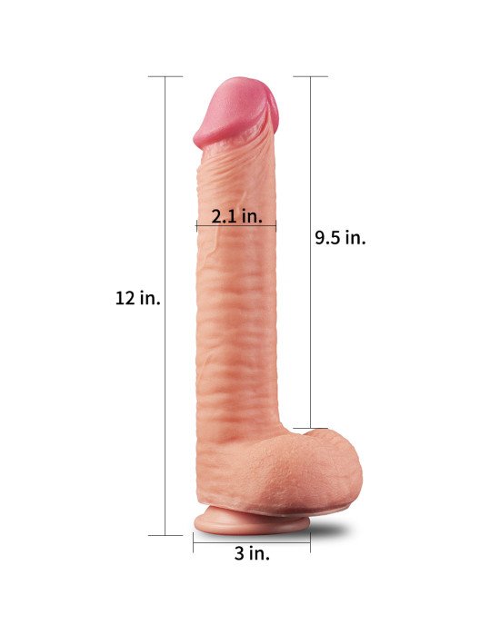 Фалоімітатор - Dual-Layered Silicone Cock 12 Фалоімітатор - Dual-Layered Silicone Cock 12