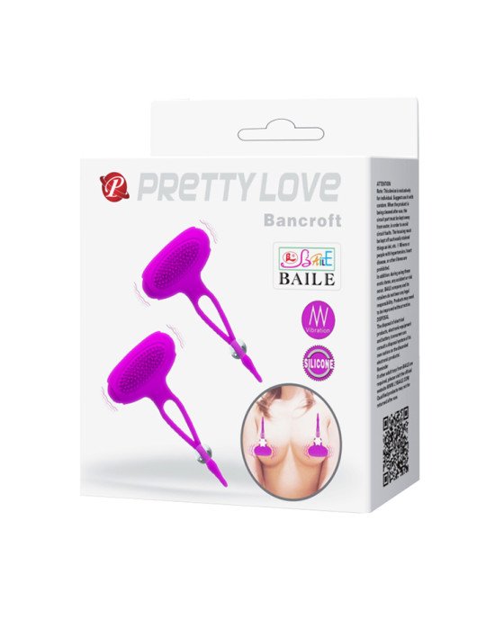Затискачі для сосків - Pretty Love Bancroft Nipple Vibrator Purple Затискачі для сосків - Pretty Love Bancroft Nipple Vibrator Purple