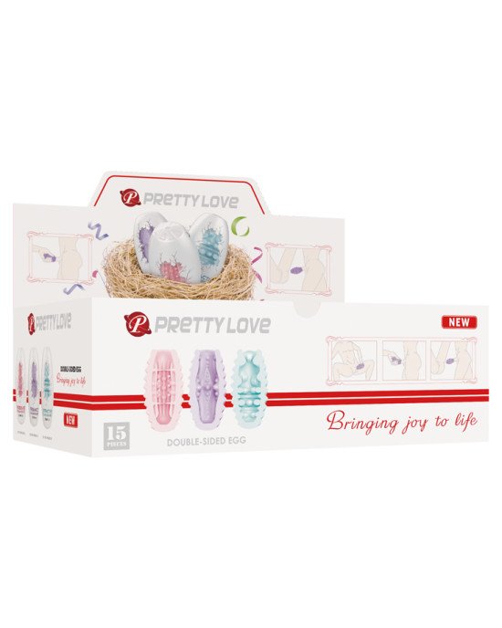 Мастурбатор - Pretty Love Double Sided Egg, 15 шт.