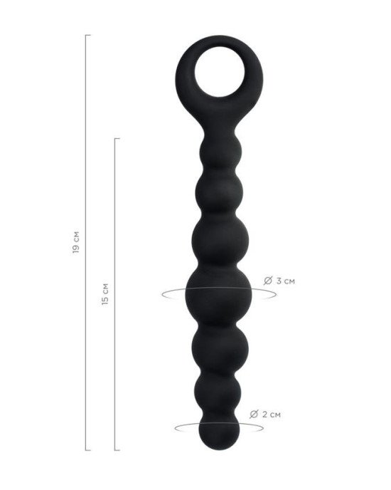 Анальний стимулятор - TOYFA POPO Pleasure Anal Beads Black Анальний стимулятор - TOYFA POPO Pleasure Anal Beads Black