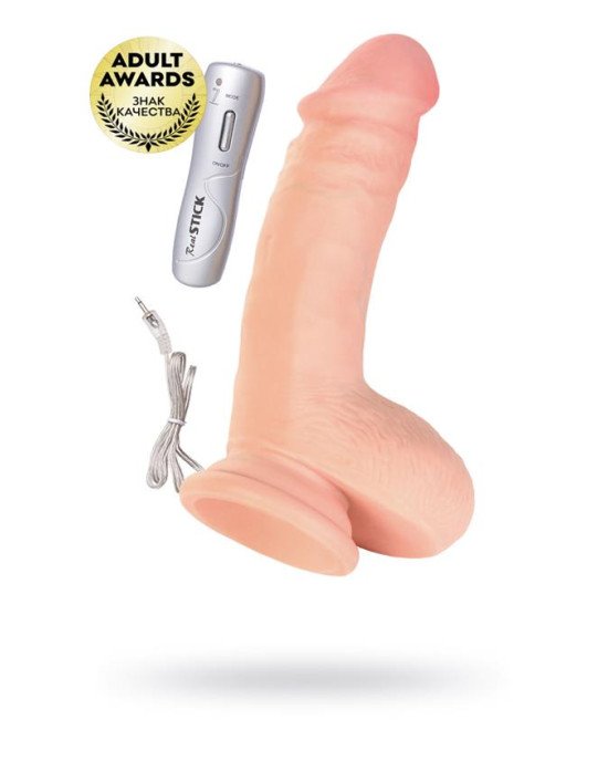RealStick Elite, Realistic vibrator, TPR, flesh, 15 cm RealStick Elite, Realistic vibrator, TPR, flesh, 15 cm