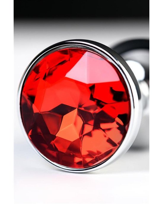 Анальна пробка - Silver anal plug with red gem Анальна пробка - Silver anal plug with red gem