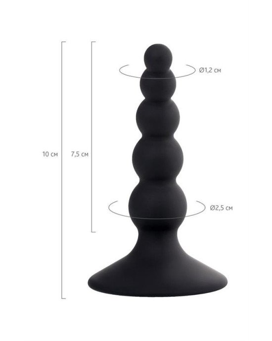 Анальна пробка - POPO Pleasure by TOYFA Boots, silicone, black, 10 cm, O 2.5 cm Анальна пробка - POPO Pleasure by TOYFA Boots, silicone, black, 10 cm, O 2.5 cm