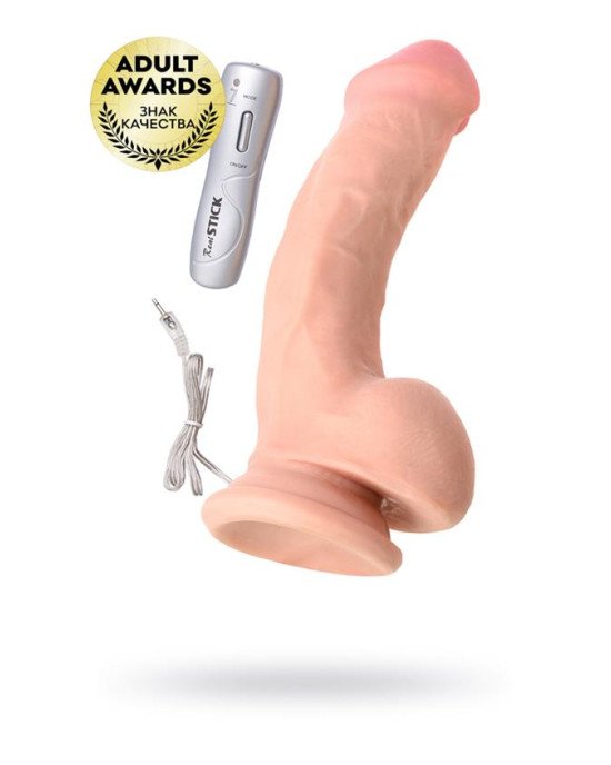 Вібратор - RealStick Elite Suction cup based vibrator, 7 speeds, TPR, 17 cm, 3xAAA Вібратор - RealStick Elite Suction cup based vibrator, 7 speeds, TPR, 17 cm, 3xAAA