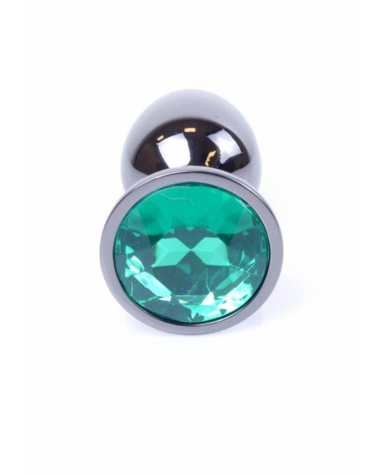 Анальна пробка - Jewellery Dark Silver Plug Green