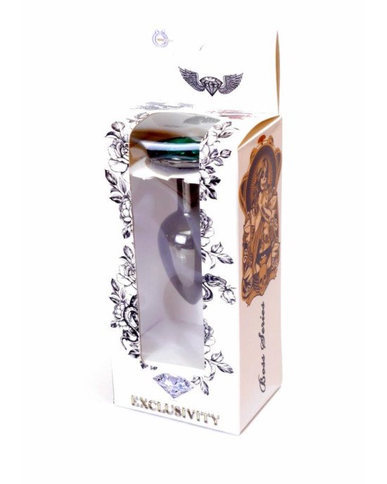 Анальна пробка - Jewellery Dark Silver Plug Green