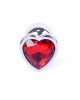 Анальна пробка - Jewellery Silver Heart Plug Red
