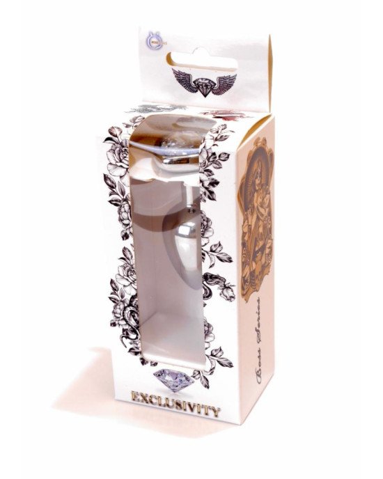 Анальна пробка - Jewellery Silver Heart Plug Clear