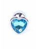Анальна пробка - Jewellery Silver Heart Plug Light Blue Анальна пробка - Jewellery Silver Heart Plug Light Blue