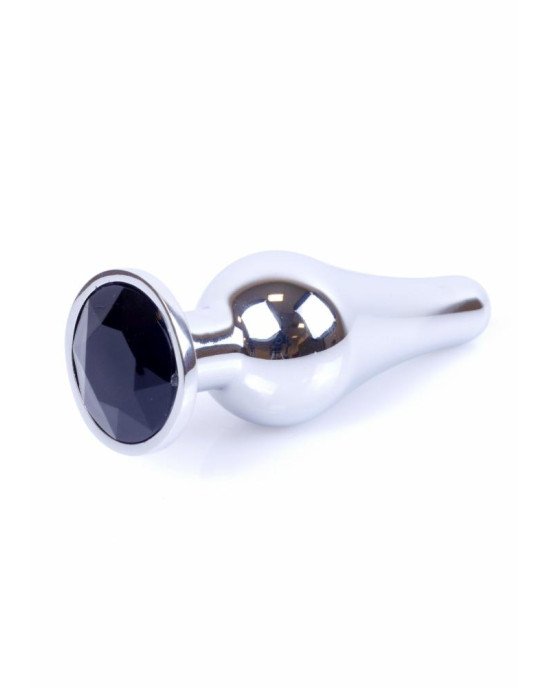 Анальна пробка - Jewellery Silver Long Plug Black