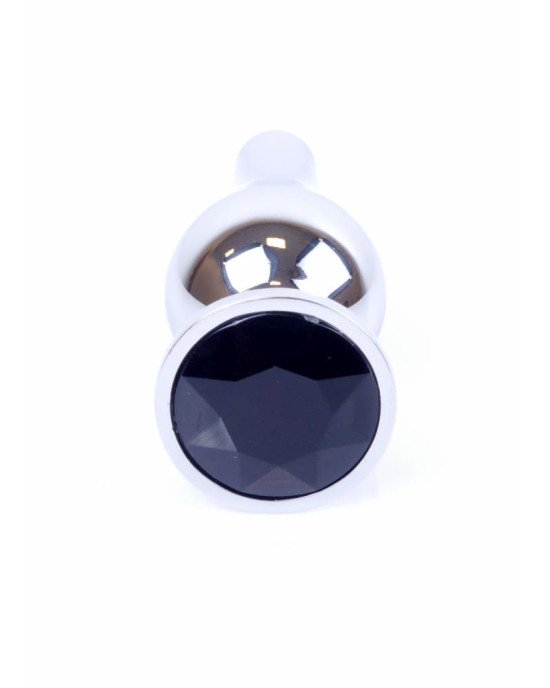 Анальна пробка - Jewellery Silver Long Plug Black